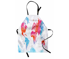 Watercolored World Map Apron