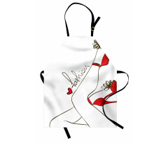 Fashion Lettering Legs Apron