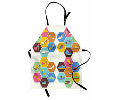 Shoe in Hexagons Apron