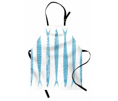 Sardine Fish Doodle Oceanic Apron