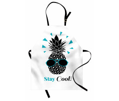 Words and Pineapple Print Apron