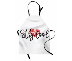 Ink Calligraphy and Heart Apron