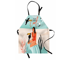 Summer Girl with Toucan Apron