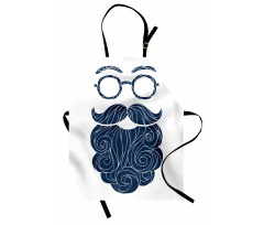 Hipster Fashion Beard Glasses Apron