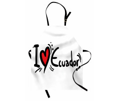 I Heart Ecuador Typography Apron