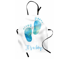 Baby Boy Footprints Apron