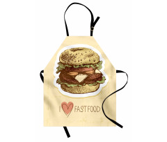 Grunge Retro Fast Food Apron