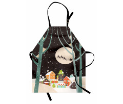 Snow Santa with Deer Town Apron