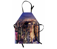 New York Panoramic Aerial Night Apron