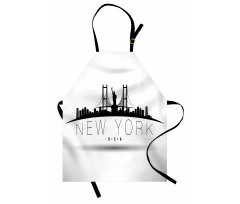 New York USA Wording Landmarks Apron