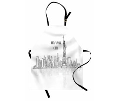 Outline Cityscape New York City Apron