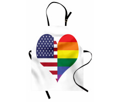 Heart with Old Glory Rainbow Apron