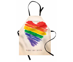 Happy Gay Pride Rainbow Heart Apron