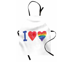 Watercolor I Love LGBT Homo Apron