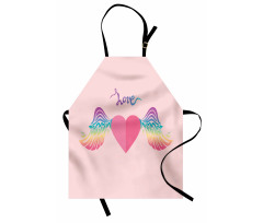 Love Heart Rainbow Wings Apron