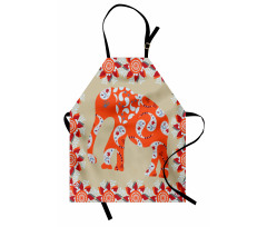 Orange Flower Blossoms Apron