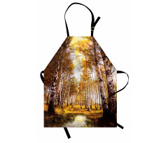 Autumn Birch Trees River Apron