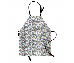 Vivid Feathers Doodle Hippie Apron