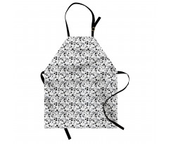 Greyscale Botanical Art Apron