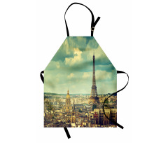 Gökyüzü Mutfak Önlüğü Retro Paris Temalı
