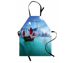 Manzara Mutfak Önlüğü Hong Kong'da Bir Yelkenli Temalı