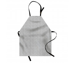 Vintage Greyscale Roses Art Apron