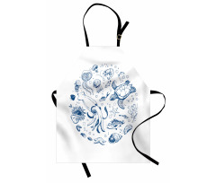 Jellyfish Turtle and Shell Apron