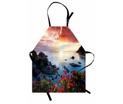 Poppy Carnations Spring Apron