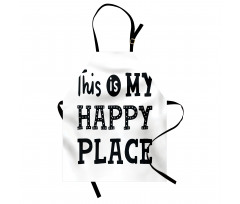 His is My Happy Place Phrase Apron