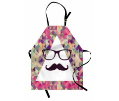 Hipster Mustache Glasses Apron