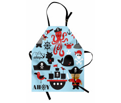 Cartoon Marine Adventure Apron