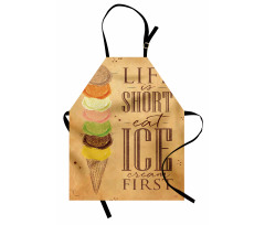 Eat Ice Cream First Scoops Apron