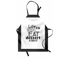 Greyscale Eat Dessert First Apron