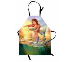 Mermaid Playing Violin Apron