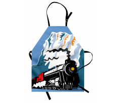 Ulaşım Mutfak Önlüğü Buharlı Tren Desenli
