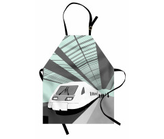 Ulaşım Mutfak Önlüğü Modern Hızlı Tren Desenli Gri