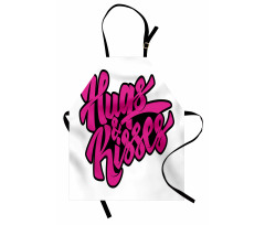 Hugs and Kisses Calligraphy Apron