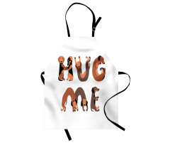 Hug Me Words with Dog Letters Apron