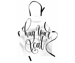 Ink Brush Cursive Hug Your Cat Apron