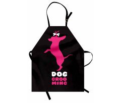 Dog Stands Funny Hair Bow Apron