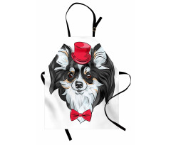 Puppy with Hat and Bow Apron