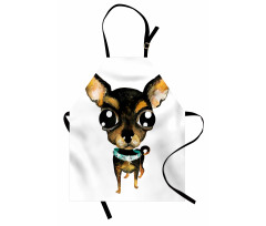 Gem Collar Big Eyed Dog Apron