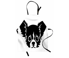 Monochrome Puppy Head Apron