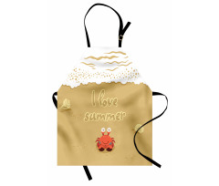 Cartoon Crab I Love Summer Apron