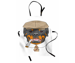 Dog in a Cap and Tie Apron