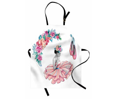 Dancer Girl in Flowers Apron