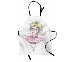 Curly Hair Blonde Dancer Apron