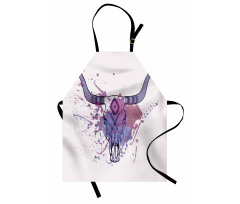 Bull Skull with Splashes Apron