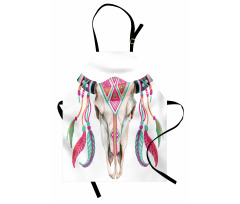 Bull Skull and Feathers Apron