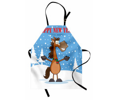 Horse in Snow Winter Apron